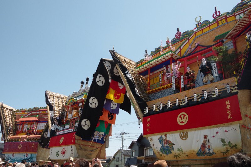 石川県七尾のお祭りの風景。