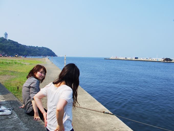 江ノ島でのインタビュー風景