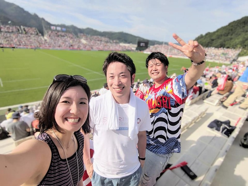 釜石復興スタジアムのオープニングイベントにて