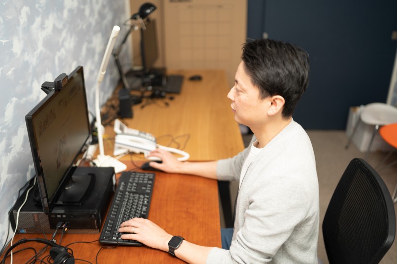 【3】業務中 (災害リスクについてオンラインでコンサルティングします)