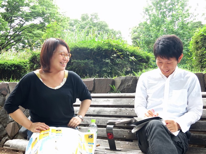 代々木公園での石川と長谷川